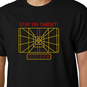 Restez Sur L Ordinateur Cible T Shirt X Wing Star Wars Citation Drole Science Fiction Geek Jedi Ebay