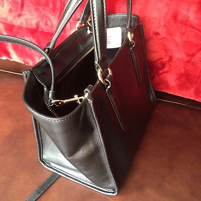 NWT Coach Crosby Mini Carryall in Smooth Leather Light Gold Black