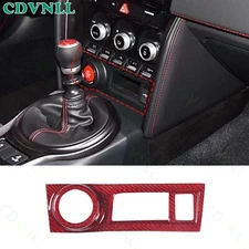 For Subaru BRZ 86 13-20 Red Dry Carbon Fiber One-Click Startup Button Cover Trim