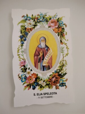 Santo Elia Speleota 11 Settembre Santino Holy Card Con Preghiera
