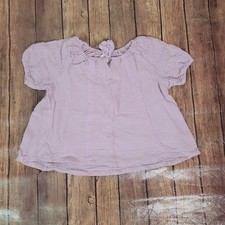 Wonder Nation Girls Top Lavender M (7-8) Blouse Tie Neck Short Sleeve