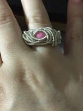 Pink Statement Wire Ring sz 4