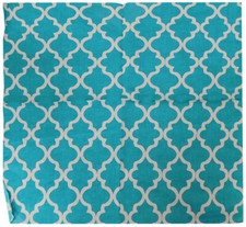 Quatrefoil Pattern Blue  White 22"x22" 100 Cotton Bandanna