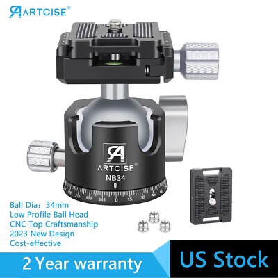 ARTCISE Rotating Panoramic Ball Head Low Profile Tripod Head W/QRP For Camera