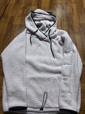 Victoria Secret Pink Sherpa Hoodie Pullover Rare Furry Cozy