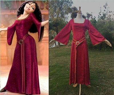 NEW Rapunzel Tangled Princess Mother Gothel Dress Made Cosplay
