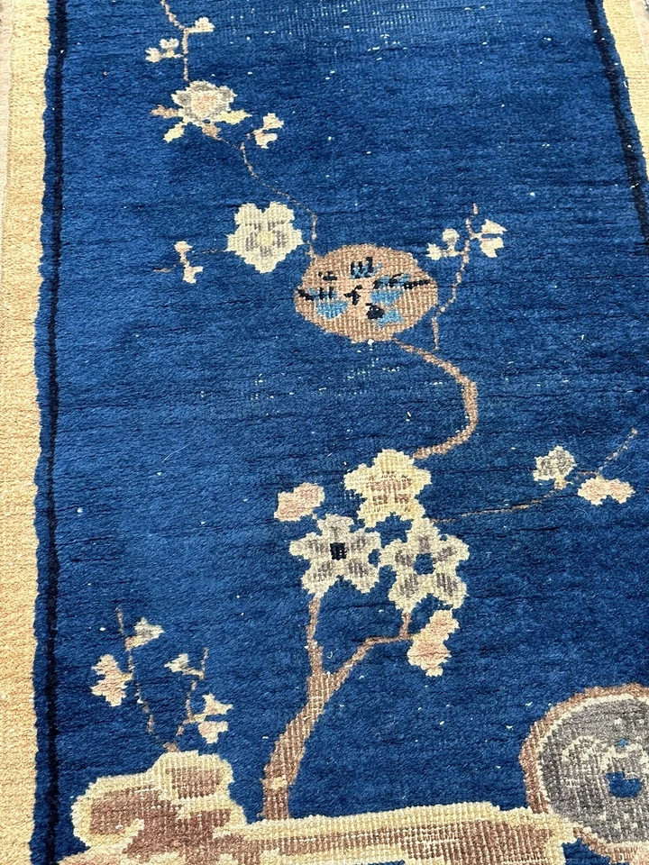 ALFOMBRA CHINA IMPERIAL ANTIGUA ALREDEDOR DE 1880 2x6,8 TAMAÑO RARO Foto 4 de 4