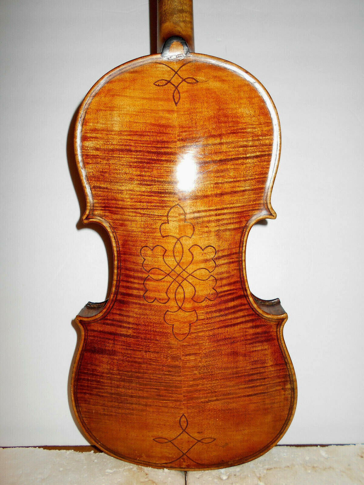 Old Antique Vintage 1800s "Inlaid" 2 Pc Back Full Size Violin - NR