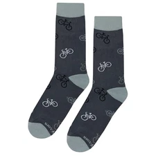 NWT Bicycle Medley Dress Socks Novelty Men 8-12 Gray Crazy Fun Sockfly