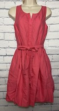 Gap Womens Size 2 Sleeveless Button Down Pink Dress Belted Lined W Pockets