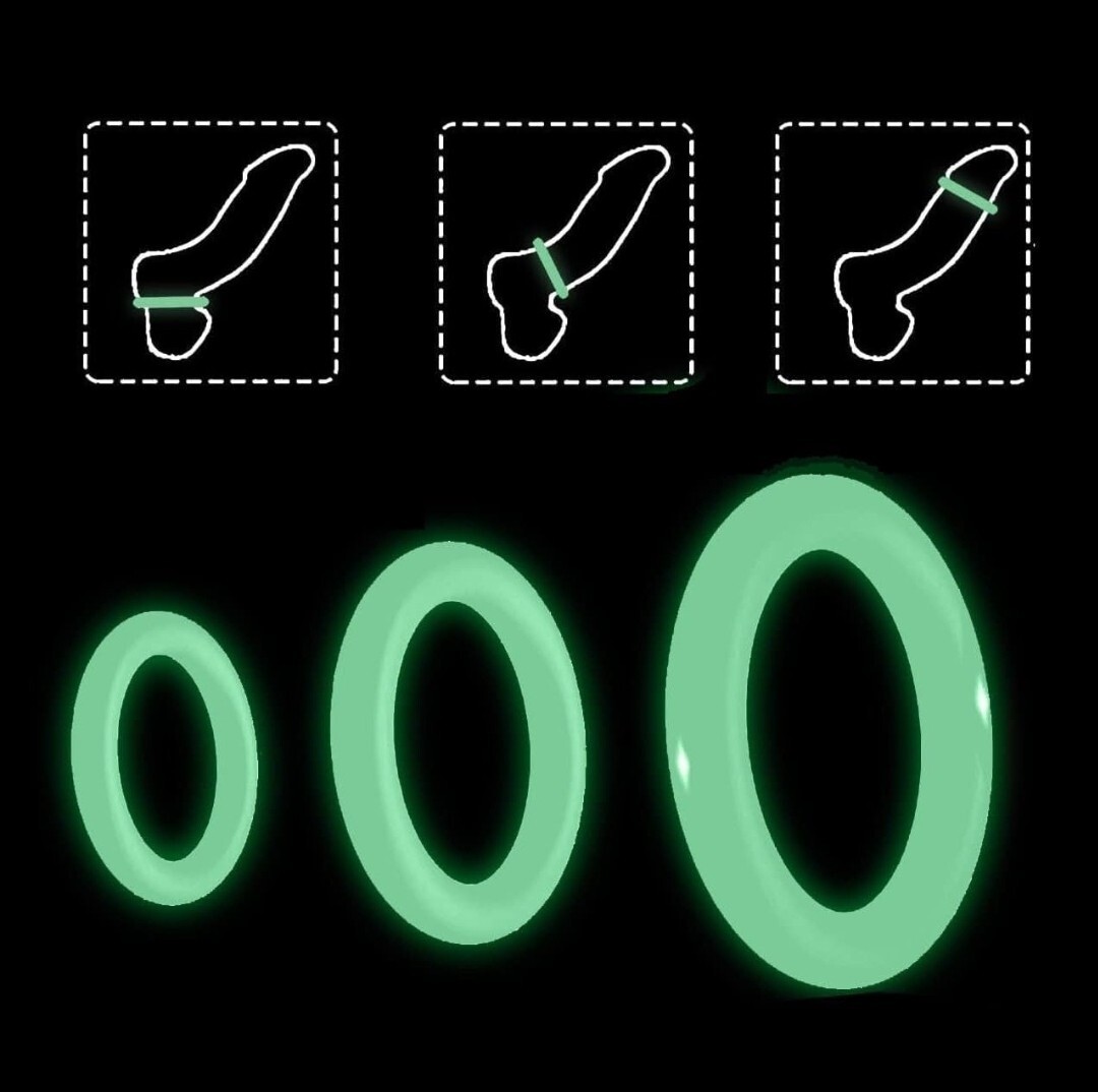 Mens Cockring Glow in the Dark Silicone Penis Cock Rings Sex Toy A5A | eBay