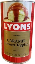 Lyons Caramel Dessert Topping Syrup 1 Can 4lb 2oz Rich Sauce for Ice Cream Cake