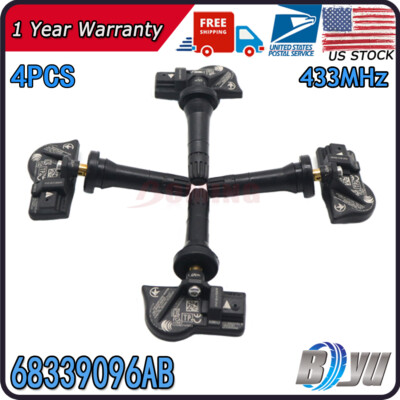 #ad 4PCS 68339096AB Tire Pressure Sensor For Jeep Wrangler JL amp; Gladiator JT 433MHz $37.99