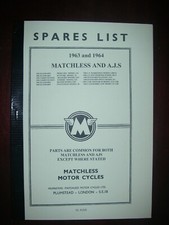 AJS Matchless Singles and Twins Spares List 1963-64 A4 Copy - Free Post UK