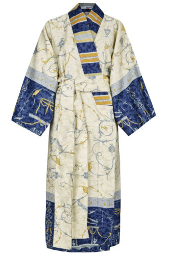Bassetti Kimono | OPLONTIS v9 blau | 2 Größen | 100% Baumwoll-Satin! - Afbeelding 1 van 3