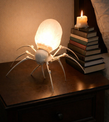 Unique spider lamp with light bulb, table lamp, pendant or wall, dimmer