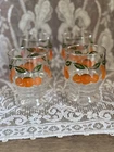 Vintage 50s 60s Lot Of 4 Anchor Hocking Oranges Small Glass Juice Drinking Cup