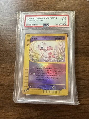 2002 POKEMON EXPEDITION #19 MEW-REVERSE FOIL PSA 9
