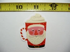 SANTA MUG HOT COCOA CHOCOLATE SMALL STICKER DECAL WINTER HOLIDAYS CHRISTIAN FUN