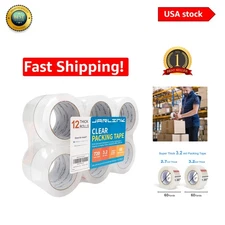 12 Rolls of 3.2mil Clear Packing Tape - Perfect for Shipping & Moving Needs