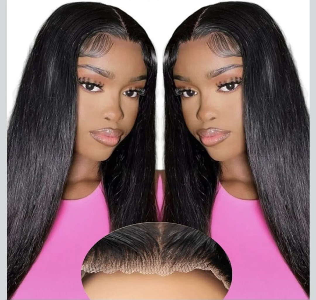 Glueless Wigs Human Hair Straight Lace Front Human Hair Wig, 16 Inch Wear and Go