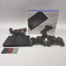 Sony PlayStation 2 Slim PS2 Black Console Gaming System SCPH-75003 Boxed