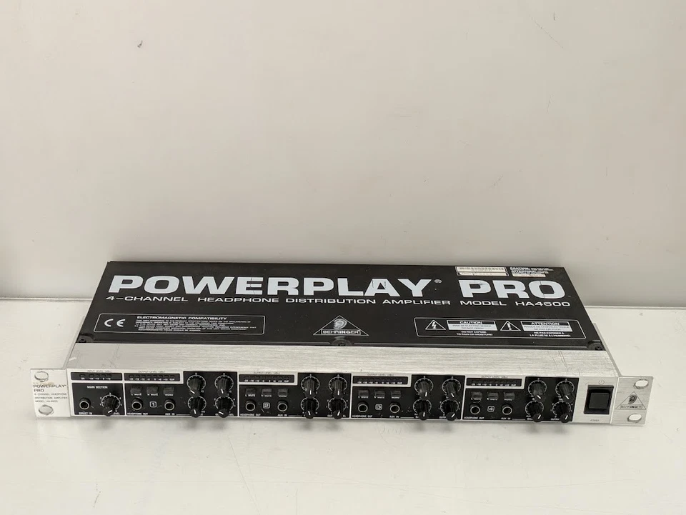 Behringer PowerPlay Pro HA4600 4-Channel Headphone Distribution Amplifier, Cord - Image 2 of 4