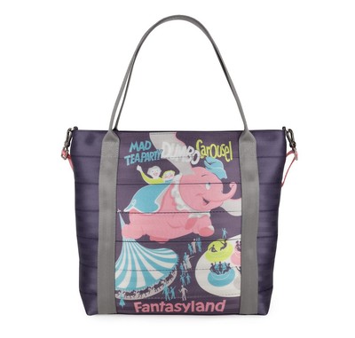  Disneyland 70th Anniversary - FANTASYLAND ATTRACTION POSTER TOTE -By HARVEYS 