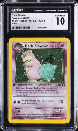 Dark Slowbro (1st Edition) graded CGC 10 for sale on eBay