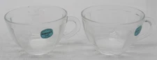 Set of 2 Vintage Duralex France Ribbed Clear Glass Cups