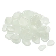 100pcs Glow Rocks 20-30mm Decoration Pebbles Luminous Stones Decor White
