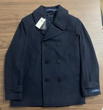 Polo Ralph Lauren Wool-Blend  Twill Peacoat, Size M
