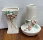 Lot of 2 - Caliente Vase & McCoy Blossom Time Vase - Vintage