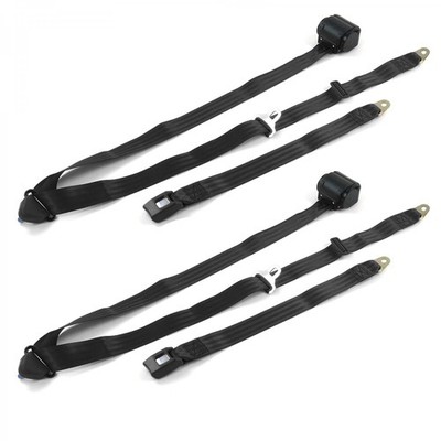 VW Type 1 1958 - 1967 Standard 3pt BK Retract Bucket Seat Belt Kit-2 Belts