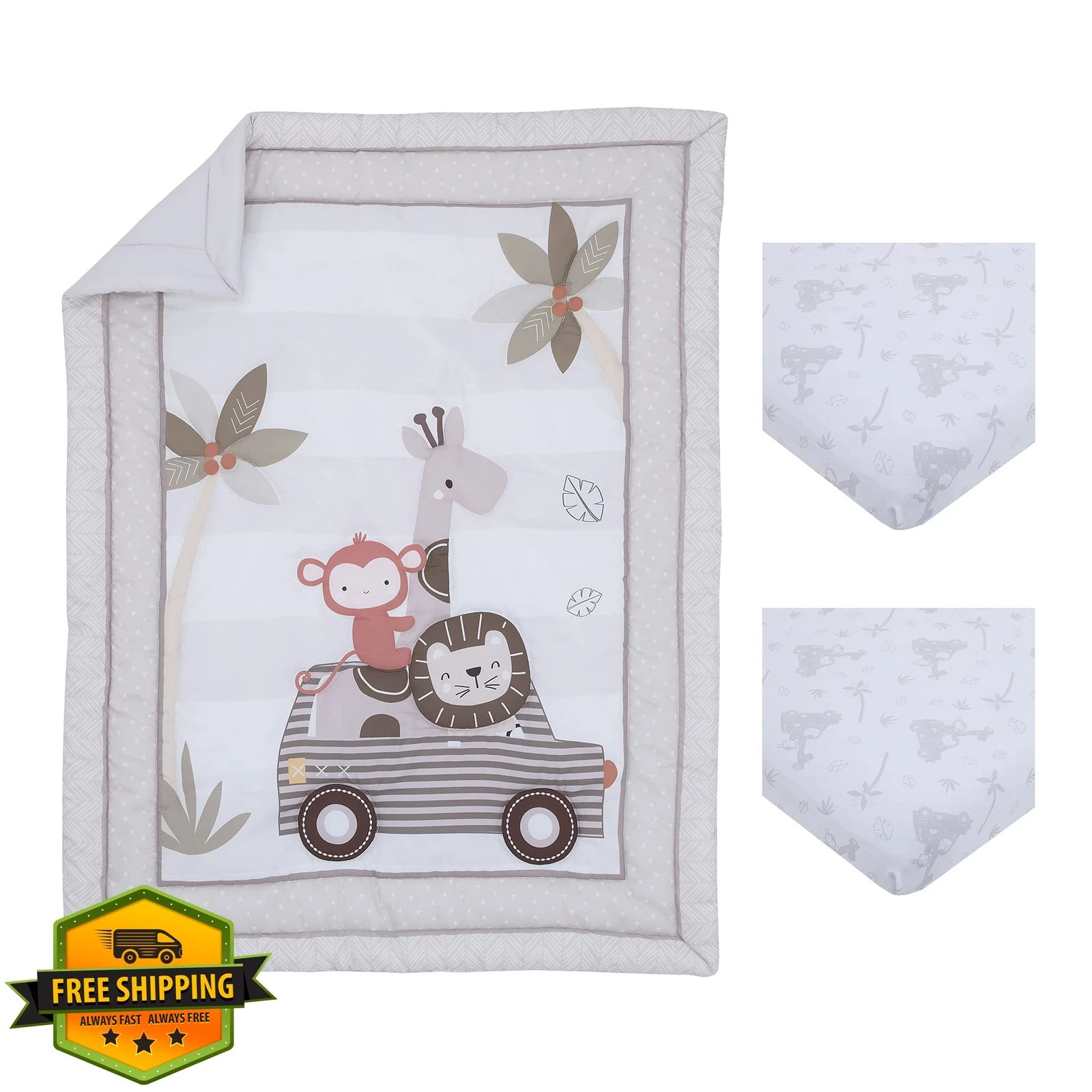 Little Love Jungle Ride 3pc Mini Crib Bedding Set
Opens in a new window or tab