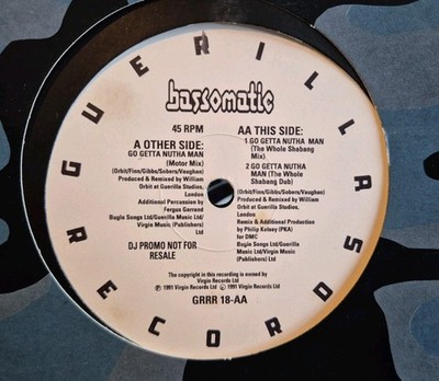 BASSOMATIC - GO GETTA NUTHA MAN 12'' PROMO GRRR8 GUERILLA 1991 VG+!