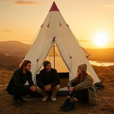 Redcliffs Teepee Camping Tent 2-3 Person Easy Setup Spacious Weather Resistant