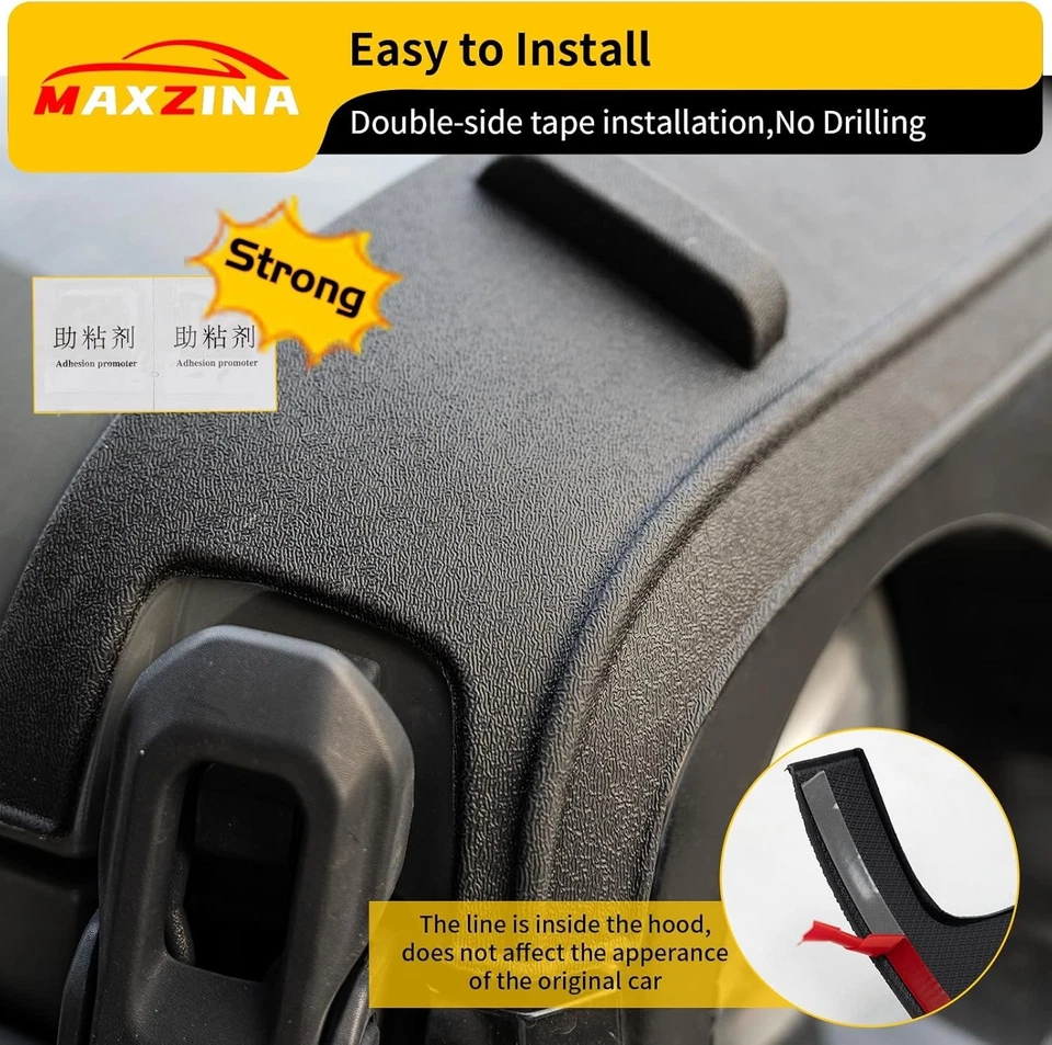 Hood Protector Compatible with 2020+ Jeep Gladiator JT 2018+ Jeep Wrangler JL Ho - Image 4 of 4