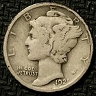 1921 Mercury Dime - Semi-Key Date in Series - U.S. Coins: Silver 10C VG+ 🔥