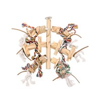 Duvoplus Vogelspielzeug Aus Holz Mit Leder/Seil