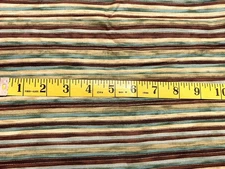 Fabric Traditions Stripe Fabric-by the yard-Green, Teal, Brown, Gold Metallic