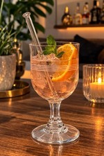 4 Cocktailgläser mit Glasrührstab – Aperitifgläser mit facettiertem Fuß