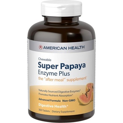 American Health Products Super Papaya Enzyme 360 Count (Pack of 1), White