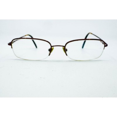 Fossil Speedway Eyeglass Frames Mens Brown Semi Rimless Rectangular 140 0TJ2