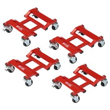 Car Dolly Set Of 4 6000 Lbs Capacity Heavy Duty Wheel Dollies Red