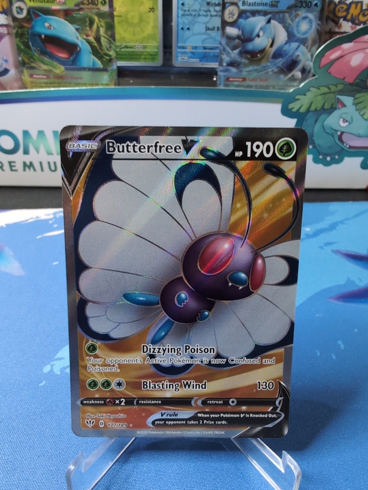 Butterfree V - 177/189 - Pokemon Darkness Ablaze Sword & Shield Full Art Card NM