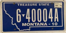 TRIPLE digit 0 BOZEMAN 000 license plate repeating number 6 40004A MT Montana