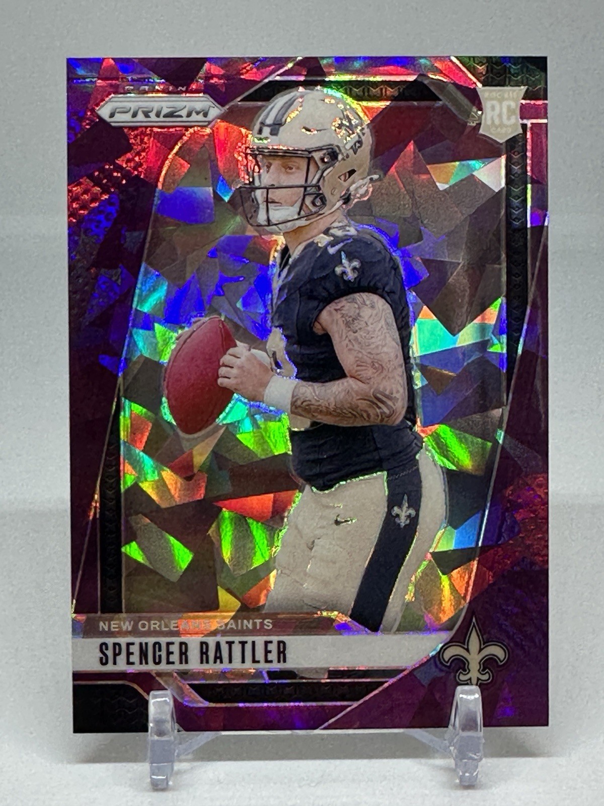 2024 PANINI PRIZM #388 SPENCER RATTLER PURPLE ICE RC ROOKIE /225