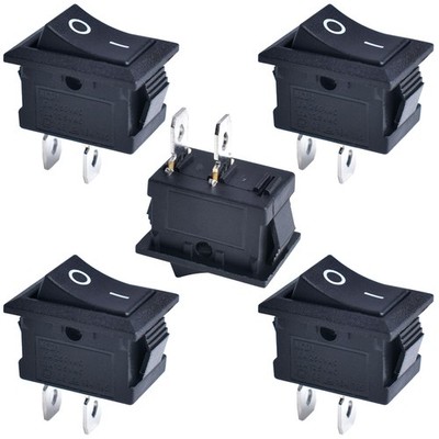 5 Pcs Boat Rocker Switch ON Off 2 Pin 2 Position SPST AC 250V 6A 125V 10A, Sn...