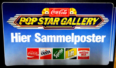 Werbe-Aufkleber Knibbel Bilder Pop Star Gallery 1982 Coca Cola Fanta Lift Sprite